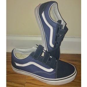 navy blue old skool vans velcro